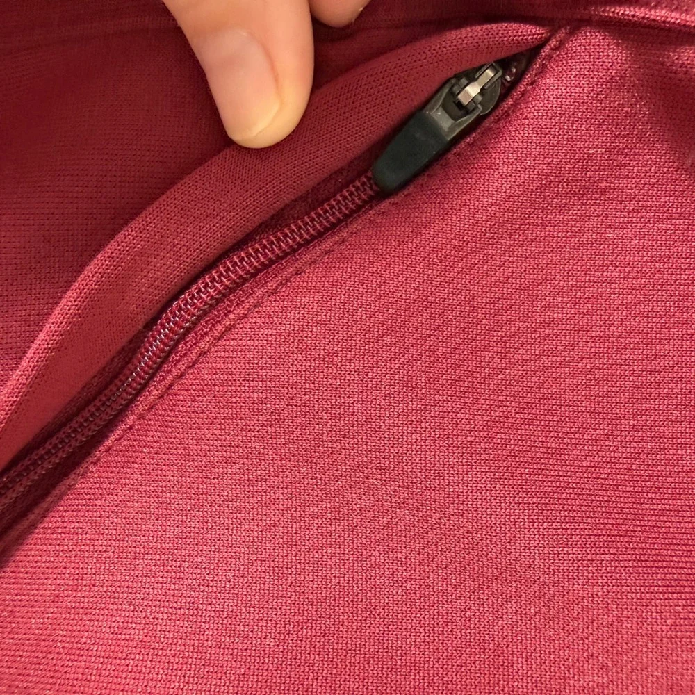 Nike Dri-FIT Track Jacket Medium Maroon White Sporty Athleisure Zip Up